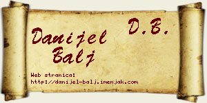 Danijel Balj vizit kartica